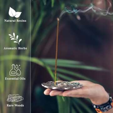 French Vanilla Incense Sticks, Organic Hand Dipped 100 Sticks with Natural Herbs & Aromatic Ingredients, Burn Time 45 to 60 Minutes, Incense for Positivity, Meditation, Relaxation, Spiritual Gift