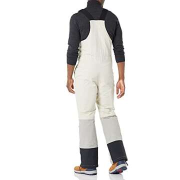 Amazon Essentials Men's Water-Resistant Insulated Snow Bib Overall, Grey Ivory Color Block, Small