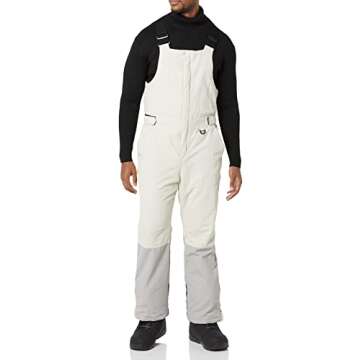 Amazon Essentials Men's Water-Resistant Insulated Snow Bib Overall, Grey Ivory Color Block, Small