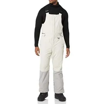 Amazon Essentials Men's Water-Resistant Insulated Snow Bib Overall, Grey Ivory Color Block, Small