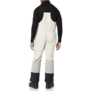 Amazon Essentials Men's Water-Resistant Insulated Snow Bib Overall, Grey Ivory Color Block, Small