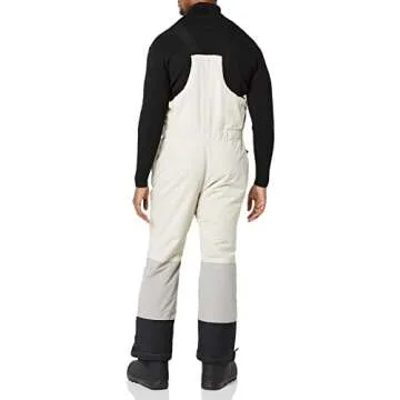 Amazon Essentials Men's Water-Resistant Insulated Snow Bib Overall, Grey Ivory Color Block, Small