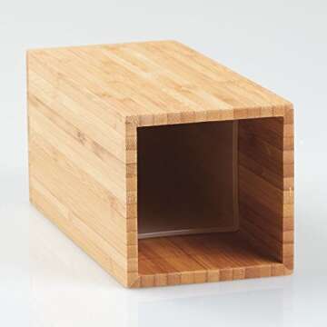 iDesign Formbu Bamboo Toilet Bowl Brush and Holder Set - 3.6" x 3.6" x 17.5"