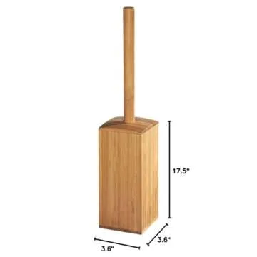 iDesign Formbu Bamboo Toilet Bowl Brush and Holder Set - 3.6" x 3.6" x 17.5"