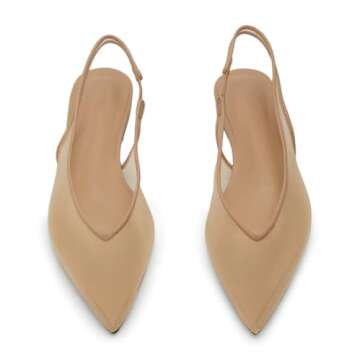 Volrina Mesh Slingback Ballet Flats Shoes for Women Pointed Toe Slip On Low Heels Casual Work Comfor...