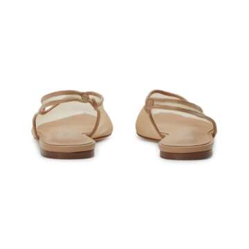 Volrina Mesh Slingback Ballet Flats Shoes for Women Pointed Toe Slip On Low Heels Casual Work Comfortable Soft Nude 7.5