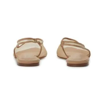 Volrina Mesh Slingback Ballet Flats Shoes for Women Pointed Toe Slip On Low Heels Casual Work Comfortable Soft Nude 7.5