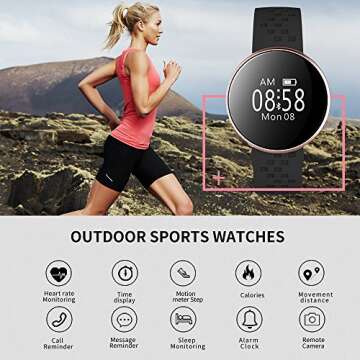 Women's Smart Watch for iPhone Android Phone with Fitness Sleep Monitoring Waterproof Remote Camera GPS Auto Wake Screen