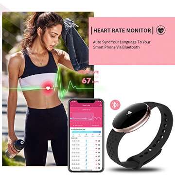 Women's Smart Watch for iPhone Android Phone with Fitness Sleep Monitoring Waterproof Remote Camera GPS Auto Wake Screen
