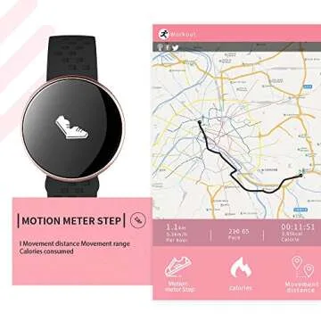 Women's Smart Watch for iPhone Android Phone with Fitness Sleep Monitoring Waterproof Remote Camera GPS Auto Wake Screen