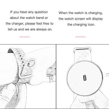 Women's Smart Watch for iPhone Android Phone with Fitness Sleep Monitoring Waterproof Remote Camera GPS Auto Wake Screen