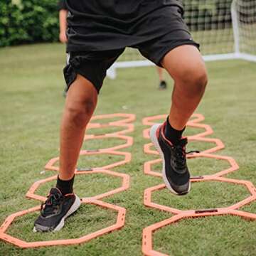 Flick 2 in 1 Octa Speed Rings – Speed Agility Ladder with Hurdle Capability - Multi-Sport Agility ...