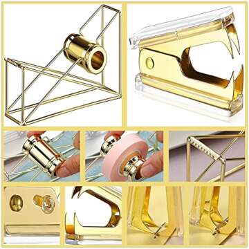 KUANVE Gold Desk Accessories for Stylish Office Organization