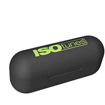 ISOtunes Free True Wireless Earplug Earbuds, 22 dB Noise Reduction Rating, 21 Hour Battery, Noise Cancelling Mic, OSHA Compliant Bluetooth Hearing Protector (Safety Green)