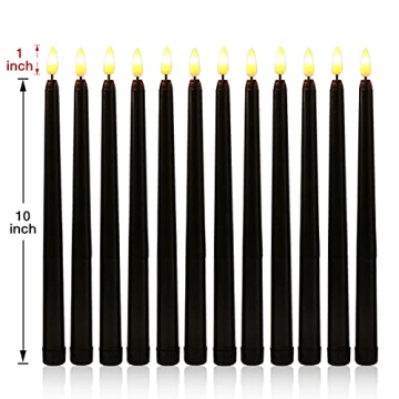 Duduta Black Flameless Taper Candles for Halloween