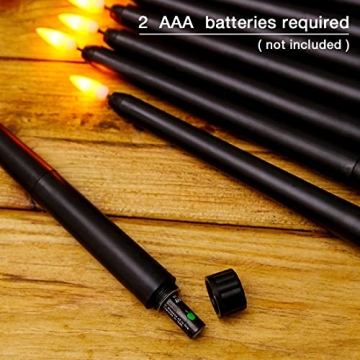 Duduta Black Flameless Taper Candles for Halloween