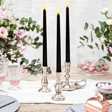 Duduta Black Flameless Taper Candles for Halloween