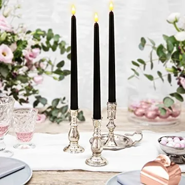 Duduta Black Flameless Taper Candles for Halloween