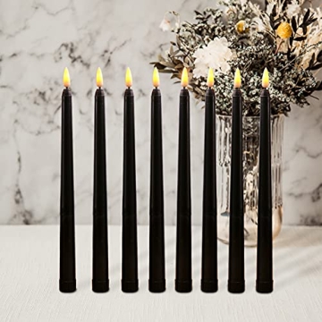 Duduta Black Flameless Taper Candles for Halloween