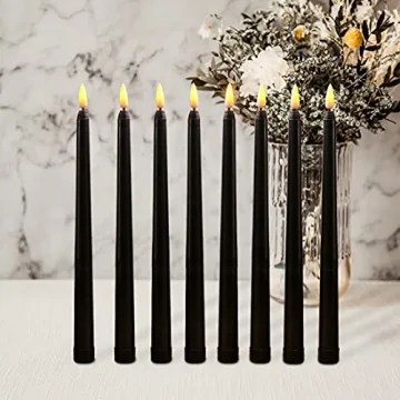 Duduta Black Flameless Taper Candles for Halloween