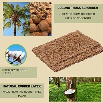 BeMind Coconut Scrubber Eco-Friendly Natural Dish Cleaning Pads