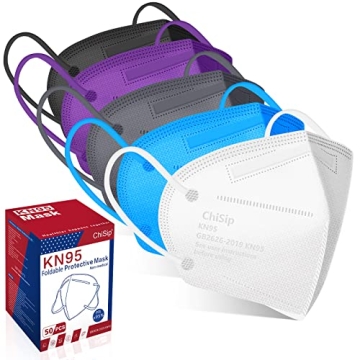 ChiSip KN95 Face Mask 50Pcs - 5 Layer Breathable Protection for Daily Safety