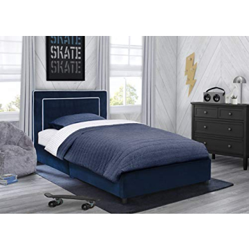 Delta Children Blue Upholstered Twin Bed for Kids