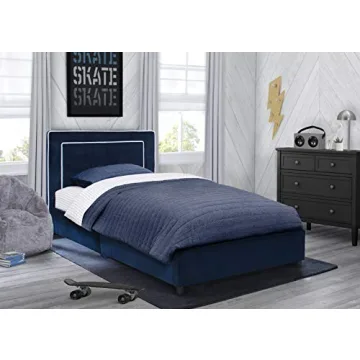 Delta Children Blue Upholstered Twin Bed for Kids