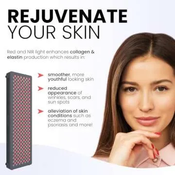 Hooga Red Light Therapy for Face and Body, Red 660nm Near Infrared 850nm, 100 LEDs, High Power Panel for Pain Relief, Sleep, Skin Health, Anti-Aging, Energy, Recovery. Hanging Kit Included. HG500.