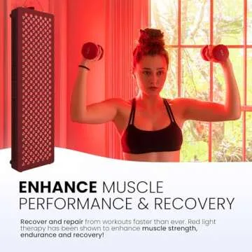 Hooga Red Light Therapy for Face and Body, Red 660nm Near Infrared 850nm, 100 LEDs, High Power Panel for Pain Relief, Sleep, Skin Health, Anti-Aging, Energy, Recovery. Hanging Kit Included. HG500.