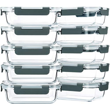 M MCIRCO 10-Pack Glass Meal Prep Containers 22 Oz