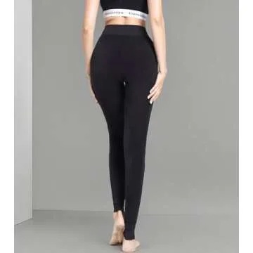 Romastory Winter Warm Women Velvet Elastic Leggings Pants (Black) one size