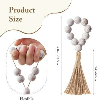 APTWOW White Washed Wooden Napkin Rings Set of 6