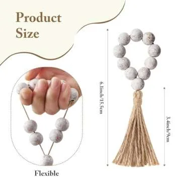 APTWOW White Washed Wooden Napkin Rings Set of 6