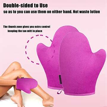 GAIYAH Self Tanning Mitt Applicator - Self Tanning Mitten Self Tanner Mitt Applicator Self Tanning Glove for Self Tan Mitt Applicator Sunless Tanning Mitts Tan Mitten for Tanning Lotion, Mousse, Spray