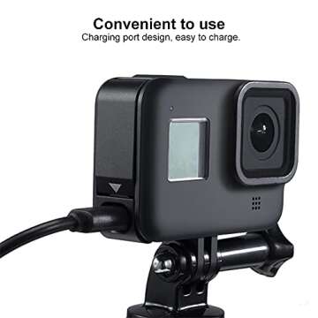 GOHIGH Replacement Side Door for GoPro Hero 8 Black,USB Go-Through Aluminum Alloy Removable Battery Cover Protective Type-C Charging Port Repair Part Camera Vlog Accessories