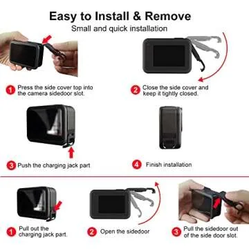 GOHIGH Replacement Side Door for GoPro Hero 8 Black,USB Go-Through Aluminum Alloy Removable Battery Cover Protective Type-C Charging Port Repair Part Camera Vlog Accessories