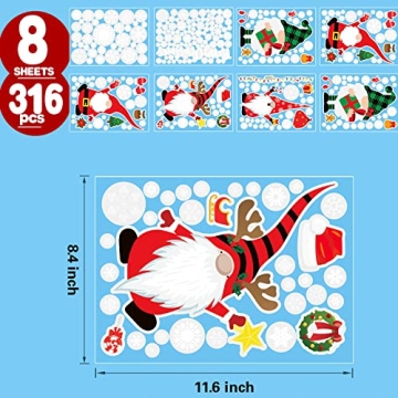 Funnlot Christmas Window Clings - 316PCS Holiday Stickers