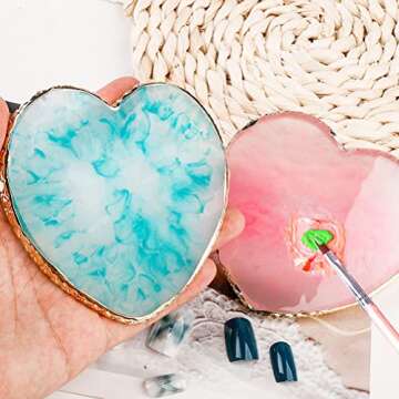 2 Pcs Resin Nail Art Palette - Perfect for Mixing Colors