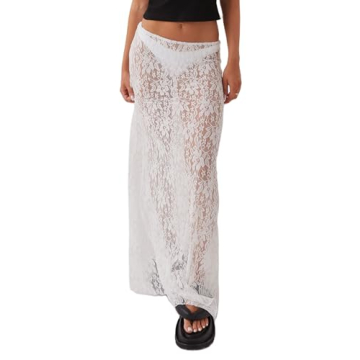 Elegant Women Lace Long Skirt for Summer Parties