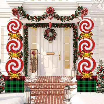 Queekay Christmas Candy Decorations Plastic Outdoor Xmas Candyland Christmas Decorations Xmas Stake ...