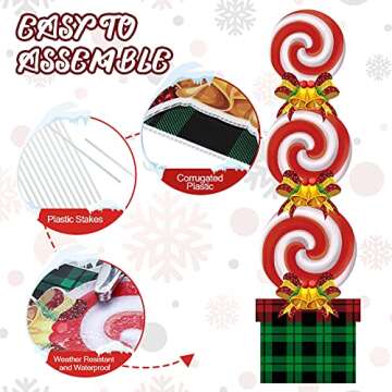 Queekay Candyland Christmas Decorations for Outdoor Festivities