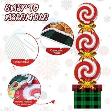 Queekay Candyland Christmas Decorations for Outdoor Festivities