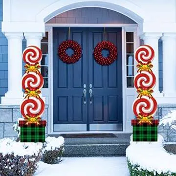 Queekay Candyland Christmas Decorations for Outdoor Festivities