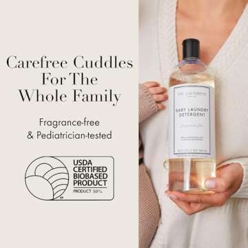 The Laundress Fragrance Free Baby Laundry Detergent Liquid, Concentrated, 62 loads, 32oz, Free & Clear, Free of Fragrances, Dyes, and Artificial Brighteners, Pediatrician tested, Tough on Baby Stains
