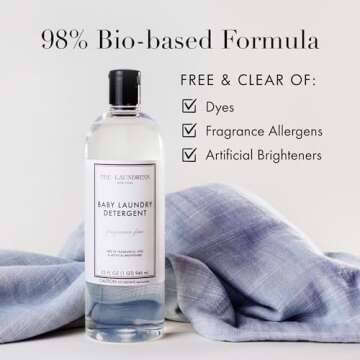 The Laundress Fragrance Free Baby Laundry Detergent Liquid, Concentrated, 62 loads, 32oz, Free & Clear, Free of Fragrances, Dyes, and Artificial Brighteners, Pediatrician tested, Tough on Baby Stains