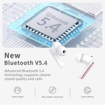 Wireless Earbuds Bluetooth 5.4 - 40H Playtime, IP7 Waterproof