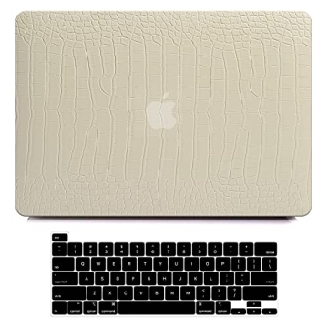 Funut for MacBook Air 13 Inch Case | Stylish Crocodile Leather Cover with Keyboard Protection