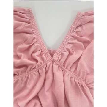 LOFAAC 2024 Women Sexy Deep V Neck Puff Long Sleeve Mini Dress Backless High Waist Ruffle Short Dres...