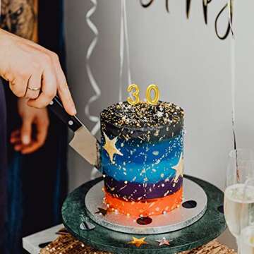 Gold Number 6 Candle Happy Birthday 3D Number Candles for Birthday Cake Party Decoration Wedding Anniversary Celebration Supplies